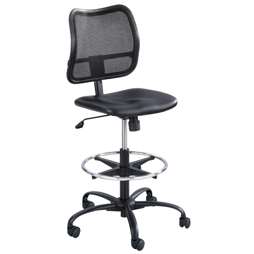Vue Ergonomic Stool, Vinyl, Black, 250 lbs. Capacity We Share Industrial Supply
