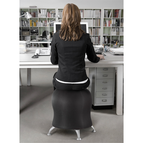 Chaise sph&eacute;rique Zenergy, Tissu, Noir, Capacit&eacute; 250 lb We Share Industrial Supply