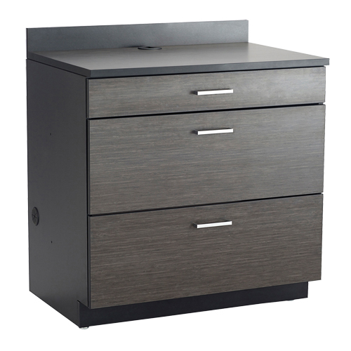 Armoire modulaire de base, 3 tiroirs, 36" la x 25" p x 39" h, Nuit d'Asie/noir We Share Industrial Supply