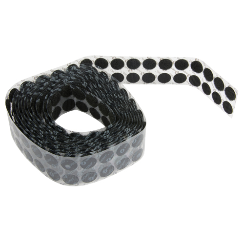 Attaches en jeton, Boucle et crochet, 3/4" dia., Adh&eacute;sif, Noir We Share Industrial Supply