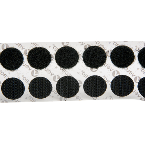Attaches en jeton, Boucle et crochet, 3/4" dia., Adh&eacute;sif, Noir We Share Industrial Supply