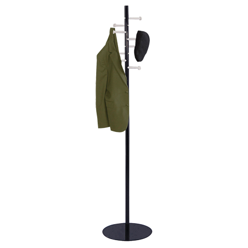Nail Head Coat Rack, 67" H, Black, 8 Hook(s) We Share Industrial Supply