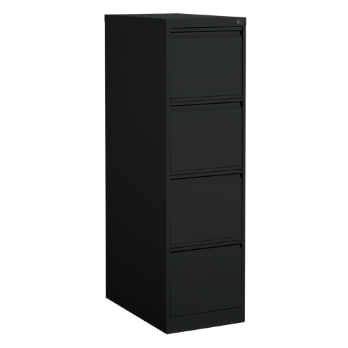 Vertical Filing Cabinet, Steel, 4 Drawers, 15-1/7" W x 25" D x 52" H, Black We Share Industrial Supply