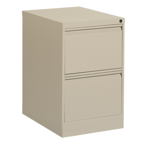 Vertical Filing Cabinet, Steel, 2 Drawers, 18-1/7" W x 25" D x 29" H, Beige We Share Industrial Supply