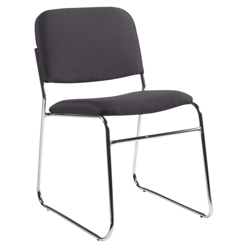 Armless Chair, Fabric, 30" High, 200 lbs. Capacity, Black We Share Industrial Supply
