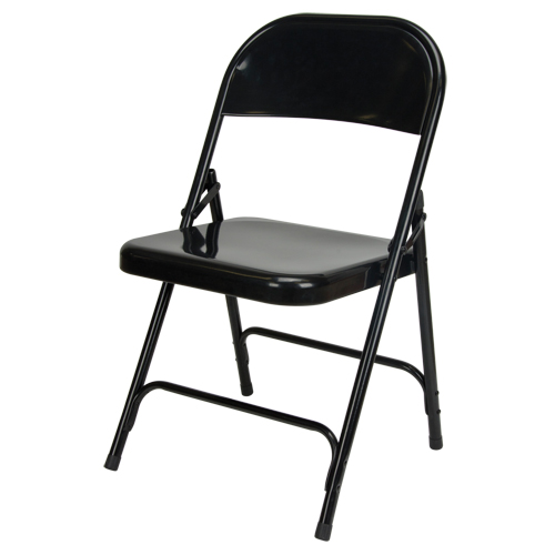 Chaise pliante, Acier, Noir, Capacit&eacute; 300 lb We Share Industrial Supply