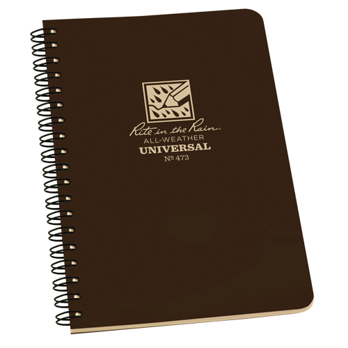 Side-Spiral Notebook, Soft Cover, Brown, 64 Pages, 4-5/8" W x 7" L We Share Industrial Supply