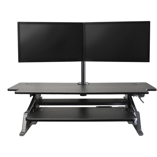 Poste de travail assis-debout Goya, Mod&egrave;le de bureau, 20" h x 42" la x 16" p, Noir We Share Industrial Supply
