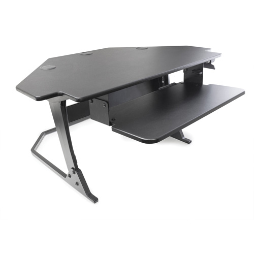 Poste de travail assise/debout pour bureau de coin Goya, Mod&egrave;le de bureau, 20" h x 42" la x 37-4/5" p, Noir We Share Industrial Supply