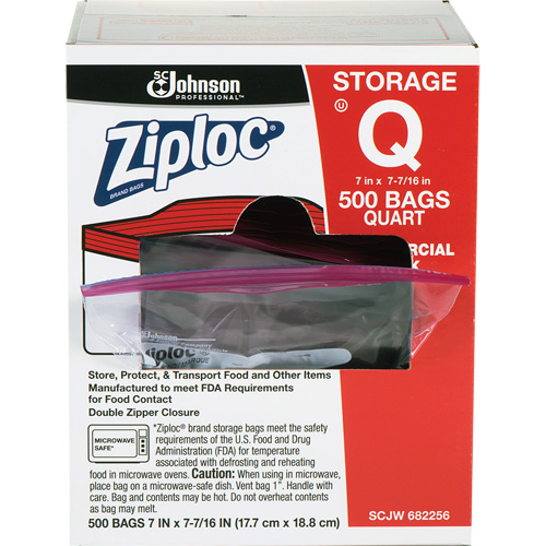 Sacs d'entreposage alimentaire &agrave; double fermeture &agrave; glissi&egrave;re de Ziploc We Share Industrial Supply