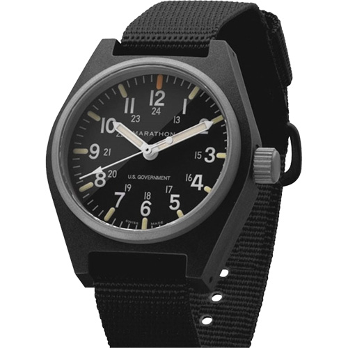 Montre au quartz d'usage g&eacute;n&eacute;ral avec MaraGlo, Analogique, &agrave; piles, 0,6" la x 1,3" p x 0,4" h, Noir We Share Industrial Supply