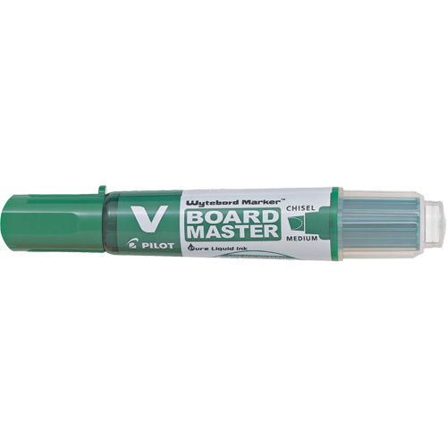 Marqueur effaçable &agrave; sec Vboard Master, Vert, Pointe Ciseau We Share Industrial Supply