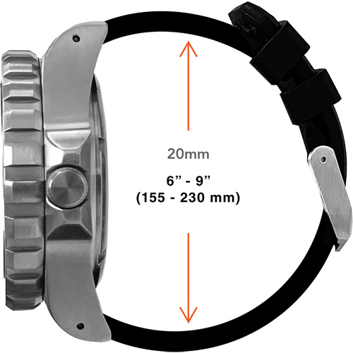 Grande montre automatique de plong&eacute;e, Num&eacute;rique, &agrave; piles, 41 mm, Noir We Share Industrial Supply