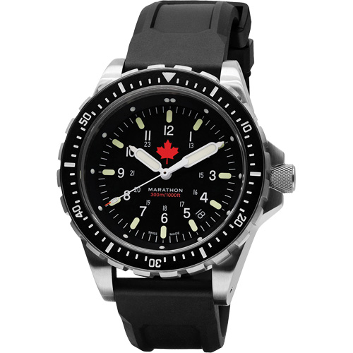 Tr&egrave;s grande montre &agrave; quartz pour plongeur avec feuille d'&eacute;rable rouge, Num&eacute;rique, &agrave; piles, 46 mm, Noir We Share Industrial Supply