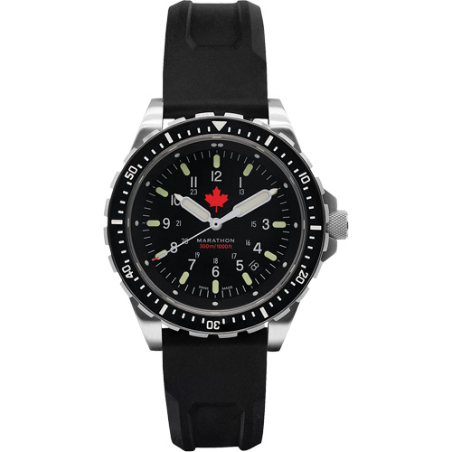 Tr&egrave;s grande montre &agrave; quartz pour plongeur avec feuille d'&eacute;rable rouge, Num&eacute;rique, &agrave; piles, 46 mm, Noir We Share Industrial Supply