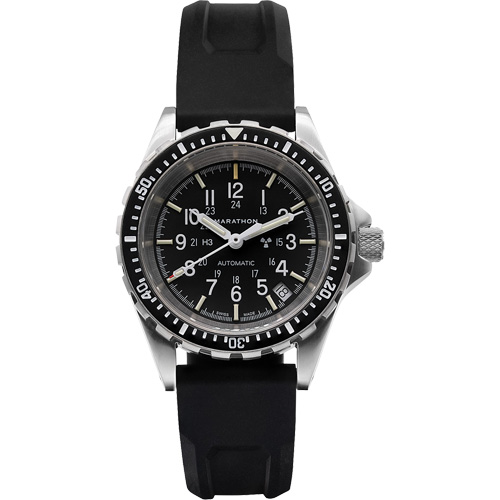 Montre Steel Navigator avec date sur ensemble bracelet en caoutchouc noir de trois morceaux, Num&eacute;rique, &agrave; piles, 36 mm, Noir We Share Industrial Supply