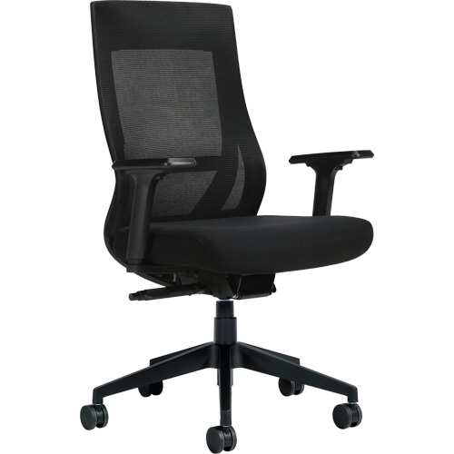 Chaise &agrave; dossier moyen avec m&eacute;canisme &agrave; basculement synchronis&eacute; &agrave; d&eacute;tection de poids , Mailles, Noir We Share Industrial Supply