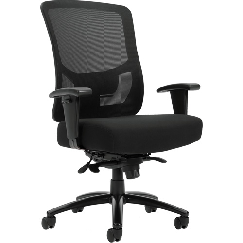 Chaise &agrave; dossier haut avec m&eacute;canisme &agrave; basculement synchronis&eacute; robuste Raven 400, Mailles, Noir, Capacit&eacute; 400 lb We Share Industrial Supply