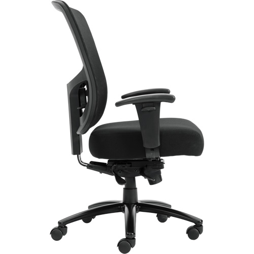 Chaise &agrave; dossier haut avec m&eacute;canisme &agrave; basculement synchronis&eacute; robuste Raven 400, Mailles, Noir, Capacit&eacute; 400 lb We Share Industrial Supply