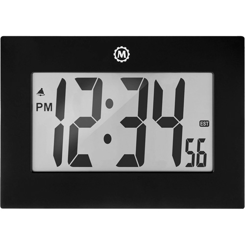 Horloge &agrave; grand cadre, Num&eacute;rique, &agrave; piles, 9" la x 1" p x 6,5" h, Noir We Share Industrial Supply