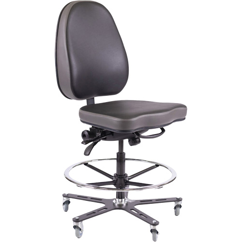 Chaise industrielle ergonomique TF180, Mobile, Ajustable Hauteur, Capacit&eacute; 280 lb We Share Industrial Supply