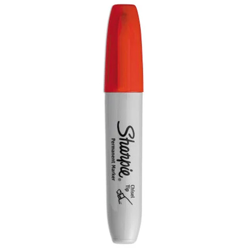 Marqueur permanent, Rouge, Pointe Ciseau We Share Industrial Supply