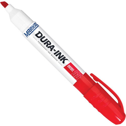 Marqueur Dura-Ink no 55, Rouge, Pointe Ciseau We Share Industrial Supply