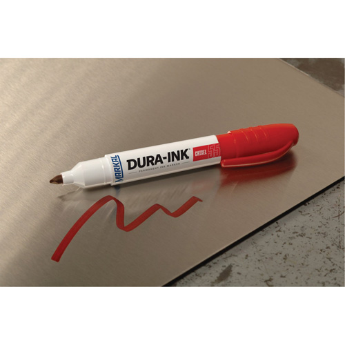 Marqueur Dura-Ink no 55, Rouge, Pointe Ciseau We Share Industrial Supply