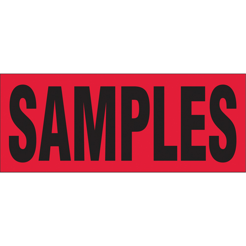 &eacute;tiquettes pour traitement sp&eacute;cial Samples, 5" lo x 2" la, Noir/rouge We Share Industrial Supply