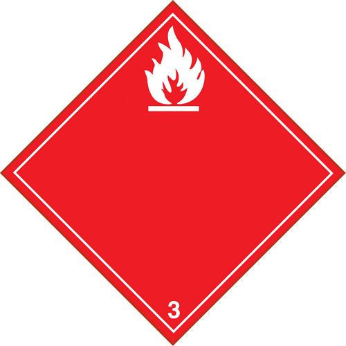 &eacute;tiquettes d'exp&eacute;dition TMD, Classe 3, Liquides inflammables, Vinyle We Share Industrial Supply