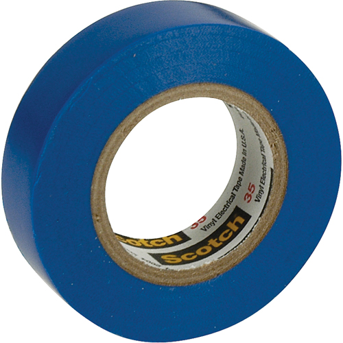 Rubans en vinyle pour codage en couleurs 35 Scotch, 12,7 mm (1/2") x 20,1 m (66'), Bleu, 7 mils We Share Industrial Supply