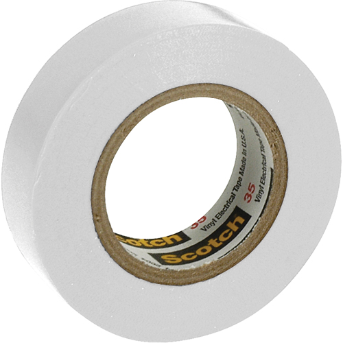 Rubans en vinyle pour codage en couleurs 35 Scotch, 12,7 mm (1/2") x 6,1 m (20'), Blanc, 7 mils We Share Industrial Supply
