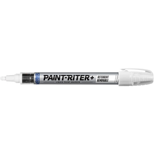 Paint-Riter&reg;+ Detergent Removable Paint Marker, Liquid, White We Share Industrial Supply