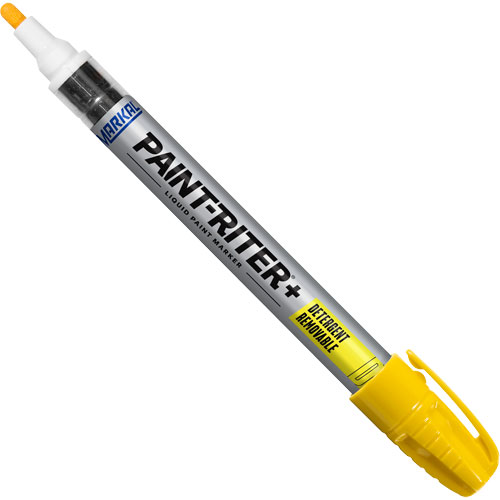 Marqueur &agrave; peinture nettoyable au d&eacute;tergent Paint-Riter+, Liquide, Jaune We Share Industrial Supply