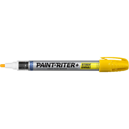 Marqueur &agrave; peinture nettoyable au d&eacute;tergent Paint-Riter+, Liquide, Jaune We Share Industrial Supply