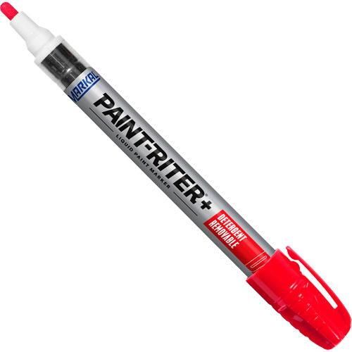 Paint-Riter&reg;+ Detergent Removable Paint Marker, Liquid, Red We Share Industrial Supply