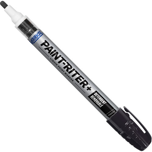 Paint-Riter&reg;+ Detergent Removable Paint Marker, Liquid, Black We Share Industrial Supply