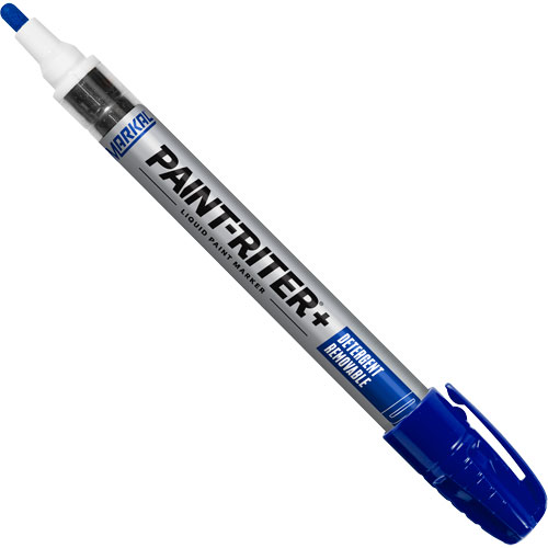 Paint-Riter&reg;+ Detergent Removable Paint Marker, Liquid, Blue We Share Industrial Supply