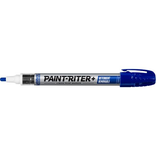 Paint-Riter&reg;+ Detergent Removable Paint Marker, Liquid, Blue We Share Industrial Supply