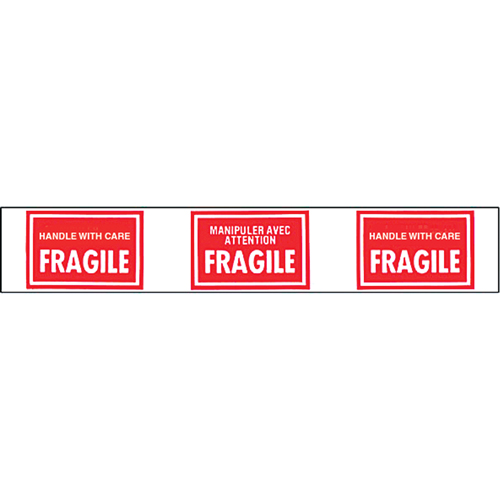 Pre-Printed Message Tapes, 1-7/8" W, White on Red We Share Industrial Supply
