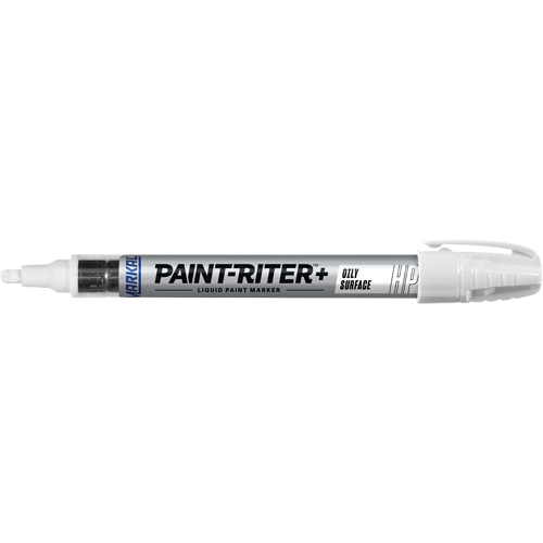 Marqueur pour surfaces huileuses Paint-Riter +, Liquide, Blanc We Share Industrial Supply