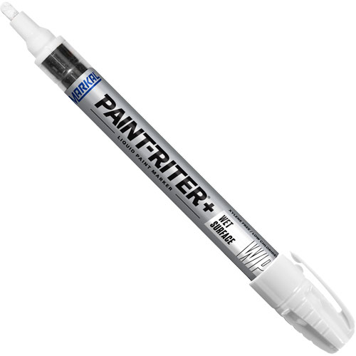 Paint-Riter&reg;+ Wet Surface Paint Marker, Liquid, White We Share Industrial Supply