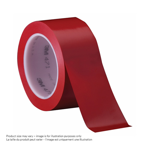 471 Vinyl Tape, 38 mm (1-1/2") W x 32.9 m (108') L, 5.3 mils, Red We Share Industrial Supply