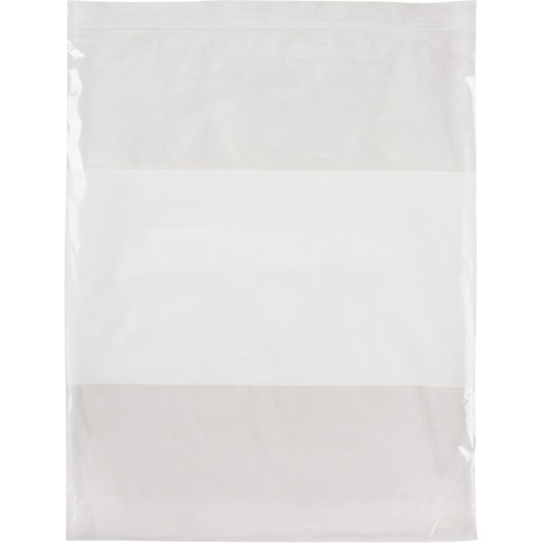 White Block Poly Bags, Reclosable, 15" x 12", 2 mils We Share Industrial Supply