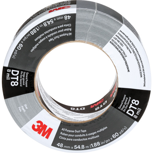 DT8 All-Purpose Duct Tape, 8 mils, Silver, 48 mm (2") x 55 m (180') We Share Industrial Supply