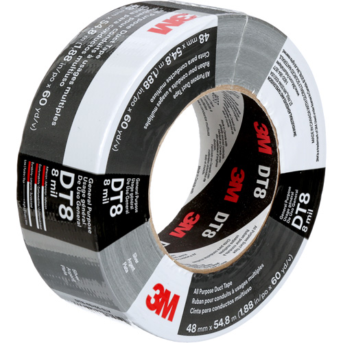 DT8 All-Purpose Duct Tape, 8 mils, Silver, 48 mm (2") x 55 m (180') We Share Industrial Supply