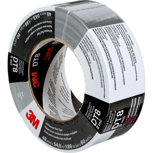 DT8 All-Purpose Duct Tape, 8 mils, Silver, 48 mm (2") x 55 m (180') We Share Industrial Supply