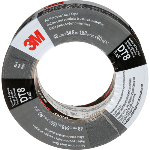 Ruban adh&eacute;sif tout usage DT8, 8 mils, Noir, 48 mm (2") x 55 m (180') We Share Industrial Supply