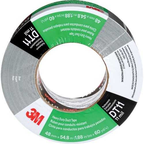 DT11 Heavy-Duty Duct Tape, 11 mils, Silver, 48 mm (2") x 55 m (180') We Share Industrial Supply