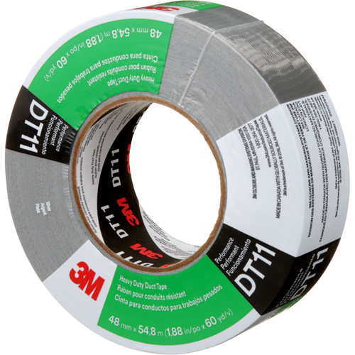 DT11 Heavy-Duty Duct Tape, 11 mils, Silver, 48 mm (2") x 55 m (180') We Share Industrial Supply